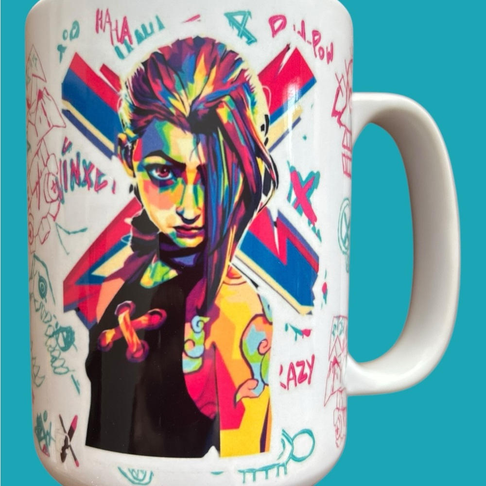 Colorful Graphic Mug Jinx Arcane 15oz